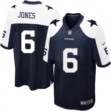 Men's Nike Dallas Cowboys #6 Chris Jones Game Navy Blue Throwback Alternate NFL Jersey