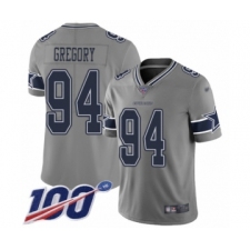 Youth Dallas Cowboys #94 Randy Gregory Limited Gray Inverted Legend 100th Season Football Jersey