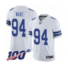 Men's Dallas Cowboys #94 DeMarcus Ware White Vapor Untouchable Limited Player 100th Season Football Jersey
