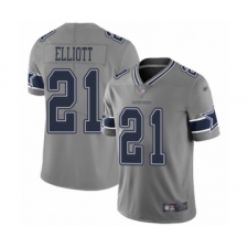 Men's Dallas Cowboys #21 Ezekiel Elliott Limited Gray Inverted Legend Football Jersey