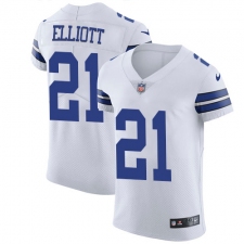 Men's Nike Dallas Cowboys #21 Ezekiel Elliott Elite White NFL Jersey