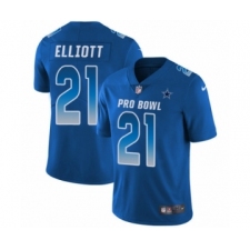 Men's Nike Dallas Cowboys #21 Ezekiel Elliott Limited Royal Blue NFC 2019 Pro Bowl NFL Jersey