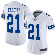 Women's Nike Dallas Cowboys #21 Ezekiel Elliott Elite White NFL Jersey