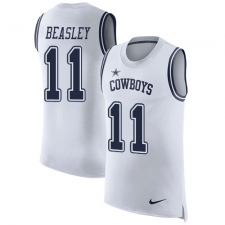 Men's Nike Dallas Cowboys #11 Cole Beasley Limited White Rush Player Name & Number Tank Top NFL Jersey