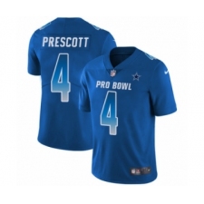 Men's Dallas Cowboys #4 Dak Prescott Limited Royal Blue NFC 2019 Pro Bowl Football Jersey