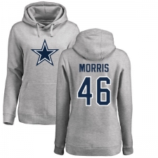 NFL Women's Nike Dallas Cowboys #46 Alfred Morris Ash Name & Number Logo Pullover Hoodie