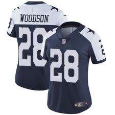 Women's Nike Dallas Cowboys #28 Darren Woodson Elite Navy Blue Throwback Alternate NFL Jersey