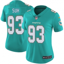 Women's Nike Miami Dolphins #93 Ndamukong Suh Elite Aqua Green Team Color NFL Jersey