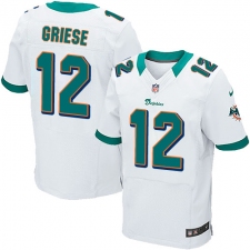Men's Nike Miami Dolphins #12 Bob Griese Elite White NFL Jersey