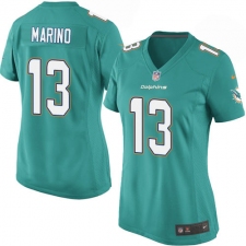 Women's Nike Miami Dolphins #13 Dan Marino Game Aqua Green Team Color NFL Jersey