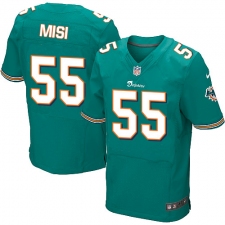 Men's Nike Miami Dolphins #55 Koa Misi Elite Aqua Green Team Color NFL Jersey
