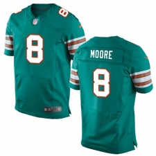 Men's Nike Miami Dolphins #8 Matt Moore Elite Aqua Green Alternate NFL Jersey
