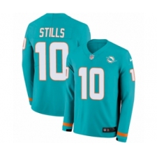 Men's Nike Miami Dolphins #10 Kenny Stills Limited Aqua Therma Long Sleeve NFL Jersey
