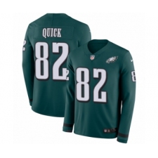 Men's Nike Philadelphia Eagles #82 Mike Quick Limited Green Therma Long Sleeve NFL Jersey