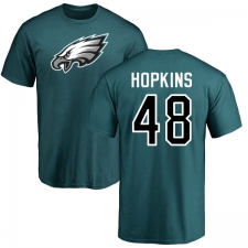 Nike Philadelphia Eagles #48 Wes Hopkins Green Name & Number Logo T-Shirt