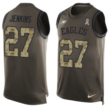 Men's Nike Philadelphia Eagles #27 Malcolm Jenkins Limited Green Salute to Service Tank Top NFL Jersey