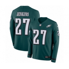 Men's Nike Philadelphia Eagles #27 Malcolm Jenkins Limited Green Therma Long Sleeve NFL Jersey