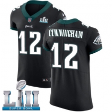 Men's Nike Philadelphia Eagles #12 Randall Cunningham Black Vapor Untouchable Elite Player Super Bowl LII NFL Jersey