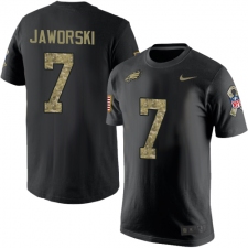Nike Philadelphia Eagles #7 Ron Jaworski Black Camo Salute to Service T-Shirt