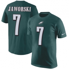 Nike Philadelphia Eagles #7 Ron Jaworski Green Rush Pride Name & Number T-Shirt