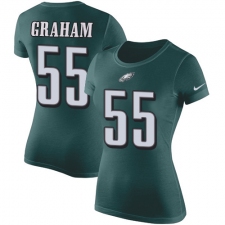 Women's Nike Philadelphia Eagles #55 Brandon Graham Green Rush Pride Name & Number T-Shirt