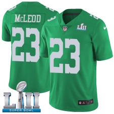 Men's Nike Philadelphia Eagles #23 Rodney McLeod Limited Green Rush Vapor Untouchable Super Bowl LII NFL Jersey