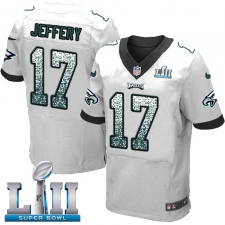 Men's Nike Philadelphia Eagles #17 Alshon Jeffery Elite White Road Drift Fashion Super Bowl LII NFL Jersey
