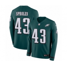 Men's Nike Philadelphia Eagles #43 Darren Sproles Limited Green Therma Long Sleeve NFL Jersey