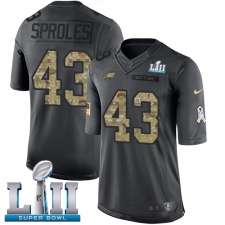 Youth Nike Philadelphia Eagles #43 Darren Sproles Limited Black 2016 Salute to Service Super Bowl LII NFL Jersey