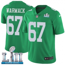 Men's Nike Philadelphia Eagles #67 Chance Warmack Limited Green Rush Vapor Untouchable Super Bowl LII NFL Jersey