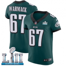 Men's Nike Philadelphia Eagles #67 Chance Warmack Midnight Green Team Color Vapor Untouchable Elite Player Super Bowl LII NFL Jersey