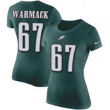 Women's Nike Philadelphia Eagles #67 Chance Warmack Green Rush Pride Name & Number T-Shirt