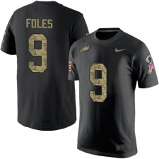 Nike Philadelphia Eagles #9 Nick Foles Black Camo Salute to Service T-Shirt