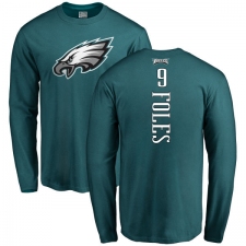 Nike Philadelphia Eagles #9 Nick Foles Green Backer Long Sleeve T-Shirt