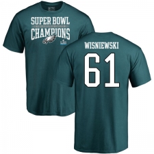 Nike Philadelphia Eagles #61 Stefen Wisniewski Green Super Bowl LII Champions T-Shirt