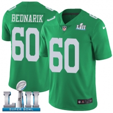 Men's Nike Philadelphia Eagles #60 Chuck Bednarik Limited Green Rush Vapor Untouchable Super Bowl LII NFL Jersey