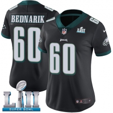 Women's Nike Philadelphia Eagles #60 Chuck Bednarik Black Alternate Vapor Untouchable Limited Player Super Bowl LII NFL Jersey