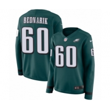 Women's Nike Philadelphia Eagles #60 Chuck Bednarik Limited Green Therma Long Sleeve NFL Jersey