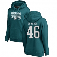 Women's Nike Philadelphia Eagles #46 Herman Edwards Green Super Bowl LII Champions Pullover Hoodie