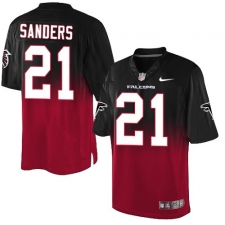 Men's Nike Atlanta Falcons #21 Deion Sanders Elite Black/Red Fadeaway NFL Jersey