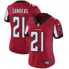 Women's Nike Atlanta Falcons #21 Deion Sanders Elite Red Team Color NFL Jersey