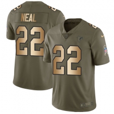 Men's Nike Atlanta Falcons #22 Keanu Neal Limited Olive/Gold 2017 Salute to Service NFL Jersey