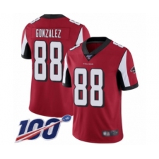 Men's Atlanta Falcons #88 Tony Gonzalez Red Team Color Vapor Untouchable Limited Player 100th Season Football Jersey