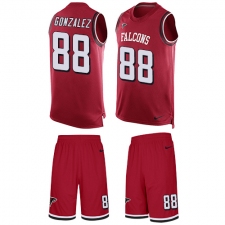 Men's Nike Atlanta Falcons #88 Tony Gonzalez Limited Red Tank Top Suit NFL Jersey