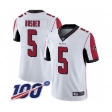 Men's Atlanta Falcons #5 Matt Bosher White Vapor Untouchable Limited Player 100th Season Football Jersey