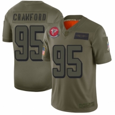 Youth Atlanta Falcons #95 Jack Crawford Limited Camo 2019 Salute to Service Football Jersey
