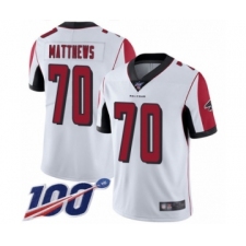 Men's Atlanta Falcons #70 Jake Matthews White Vapor Untouchable Limited Player 100th Season Football Jersey