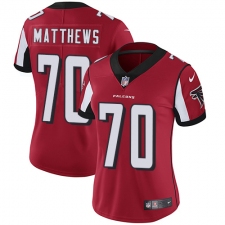 Women's Nike Atlanta Falcons #70 Jake Matthews Elite Red Team Color NFL Jersey