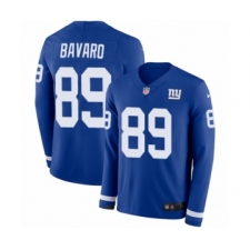 Youth Nike New York Giants #89 Mark Bavaro Limited Royal Blue Therma Long Sleeve NFL Jersey