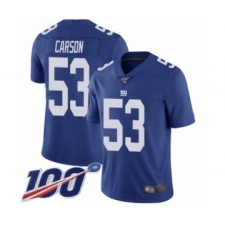 Men's New York Giants #53 Harry Carson Royal Blue Team Color Vapor Untouchable Limited Player 100th Season Football Jersey